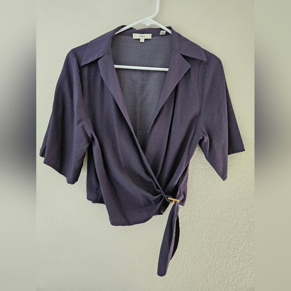 Vince Side Buckle Draped Shirt (Size S)